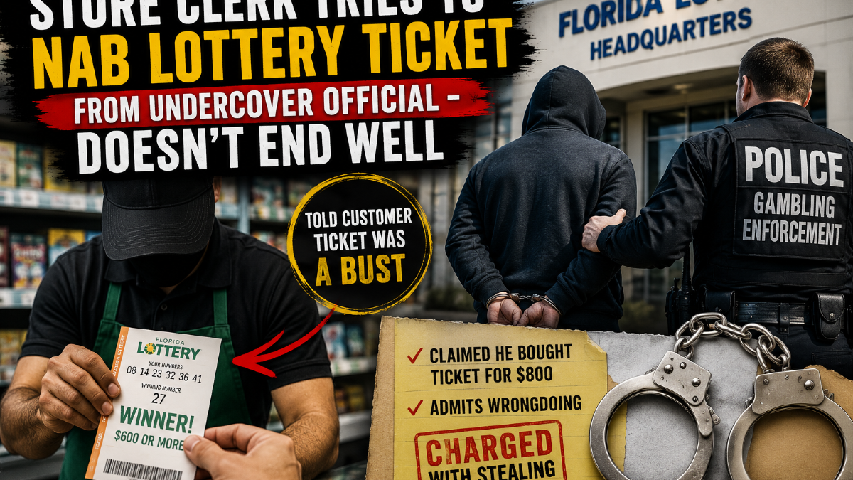 Florida Store Clerk Caught Trying to Claim Undercover Lottery Officer’s Prize